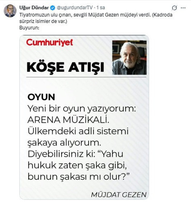 Müjdat Gezen’den yeni müjde: "Arena Müzikali" geliyor - Resim : 1