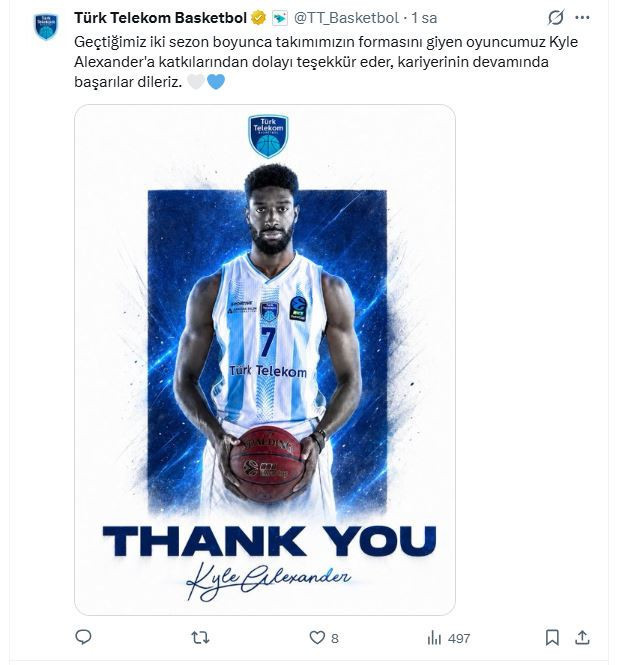 Türk Telekom Kyle Alexander ile yollarını ayırdı - Resim : 1