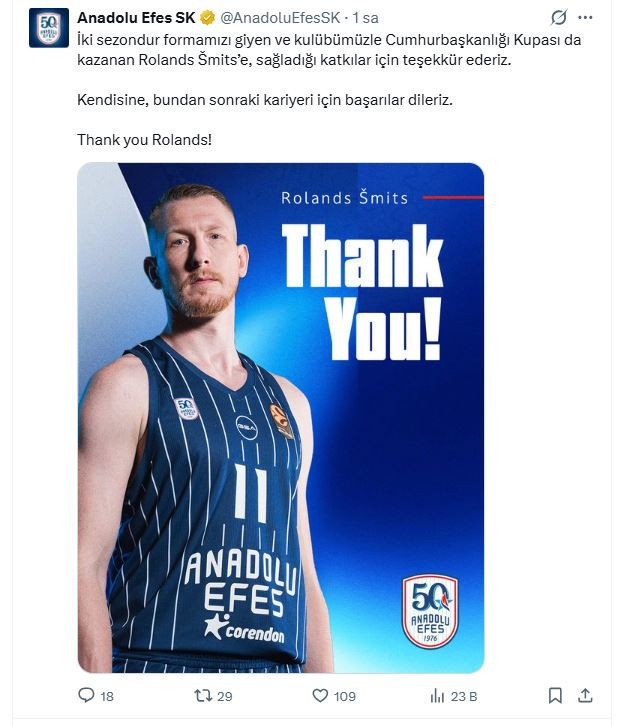 Anadolu Efes Rolands Smits ile yollarını ayırdı - Resim : 1