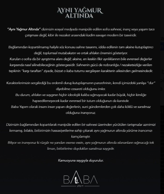 Domuz eti sahnesi için açıklama yapan yapım şirketinin sahibi kim? - Resim : 1