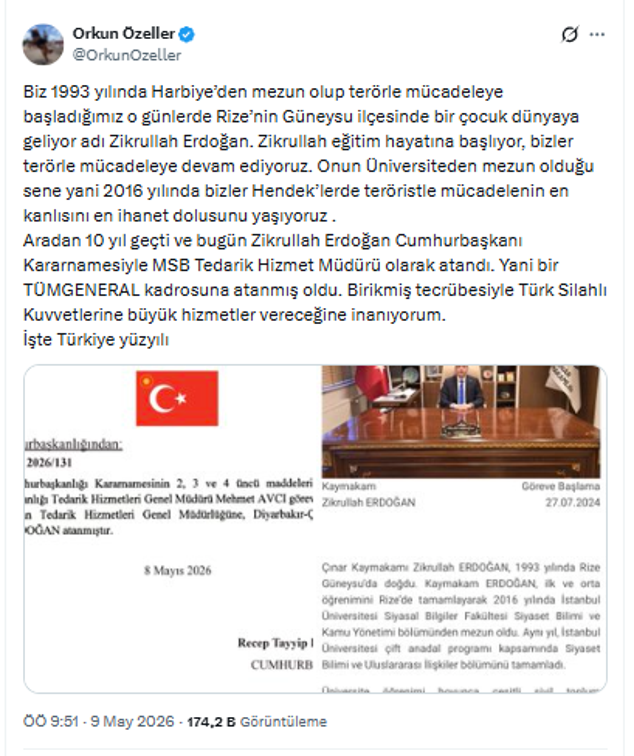 Erdoğan 33 yaşındaki hemşehrisi Zikrullah Erdoğan'ı sivil general olarak atadı - Resim : 2