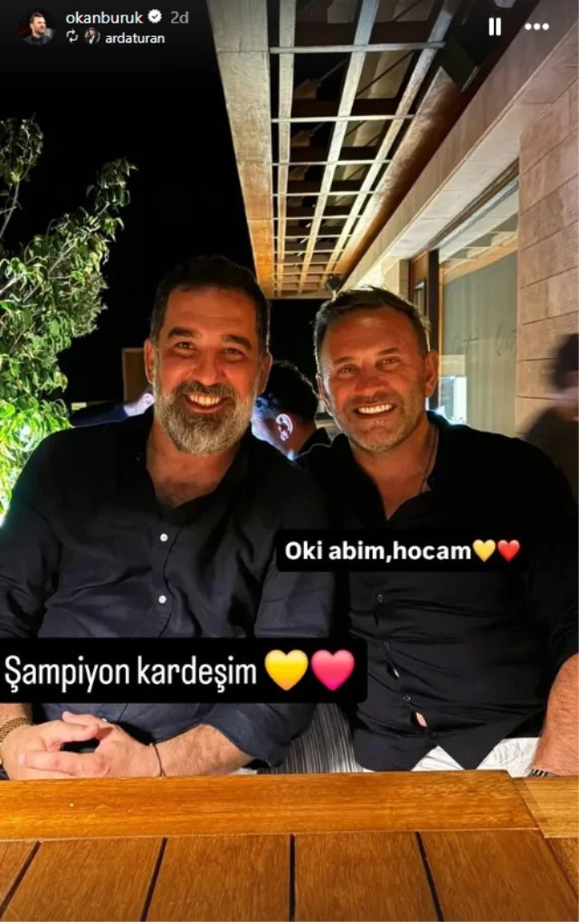 İki şampiyon buluştu: Arda Turan ile Okan Buruk'un paylaşımları beğeni topladı - Resim : 1
