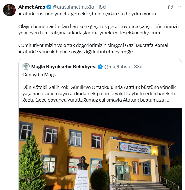 Atatürk büstüne saldırdılar: Sabah çocukları yine Atatürk karşıladı - Resim : 2