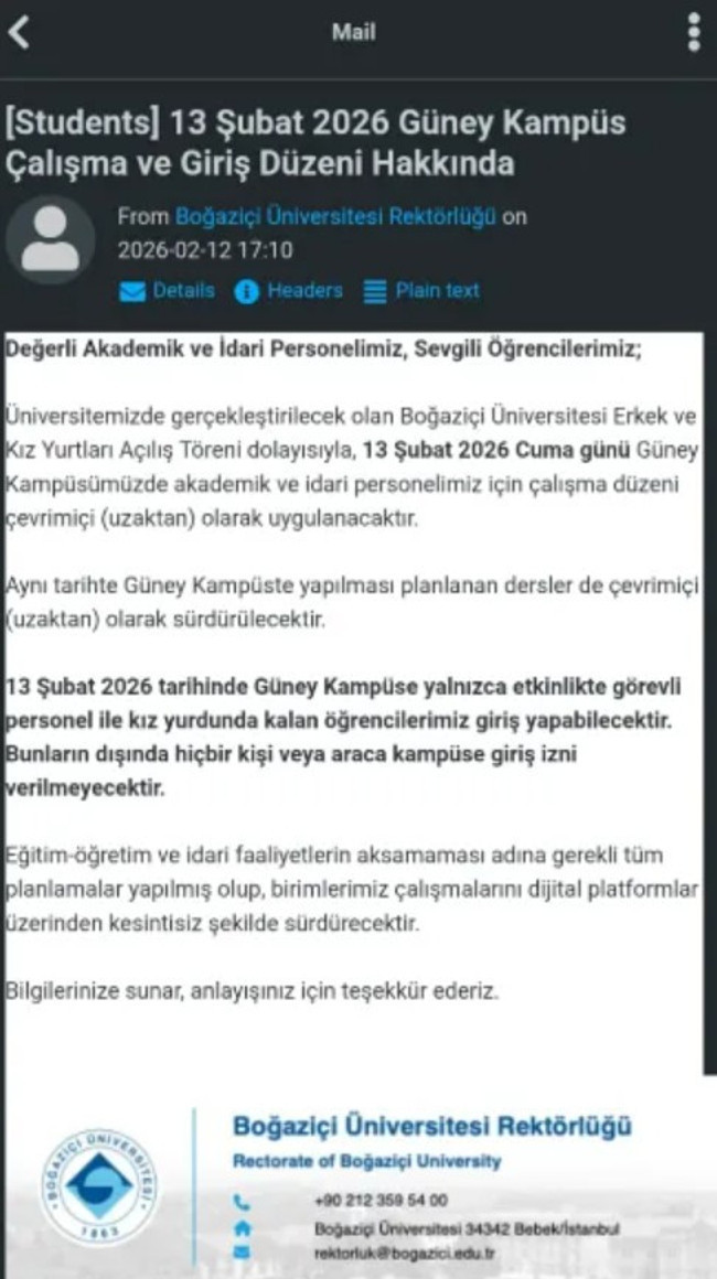 Erdoğan&rsquo;ın katılacağı iddia edilen t&ouml;ren i&ccedil;in Boğazi&ccedil;i&rsquo;nde dersler online - Resim : 1