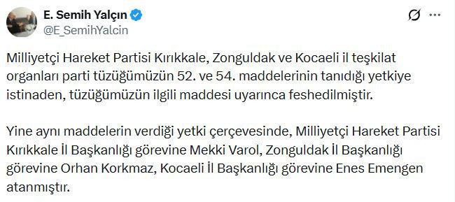 MHP'de bir il teşkilatı daha feshedildi - Resim : 1
