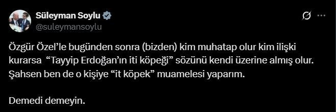 Soylu'dan AKP'lilere &Ouml;zg&uuml;r &Ouml;zel resti: İt k&ouml;pek muamelesi yaparım - Resim : 1