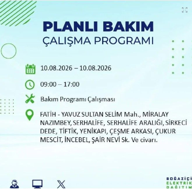 İstanbul'da elektrik kesintisi: 22 ilçenin tam listesi açıklandı - Resim: 8