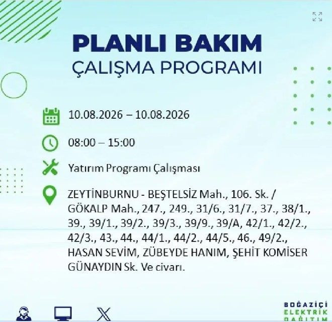 İstanbul'da elektrik kesintisi: 22 ilçenin tam listesi açıklandı - Resim: 19