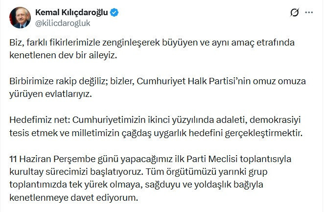 Kılıçdaroğlu açıkladı: CHP'de kurultay süreci başlıyor - Resim : 1