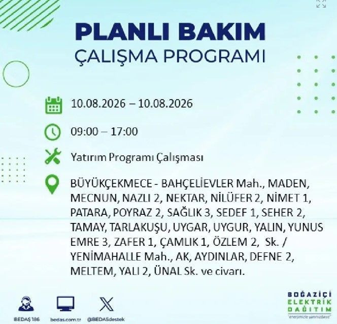 İstanbul'da elektrik kesintisi: 22 ilçenin tam listesi açıklandı - Resim: 13