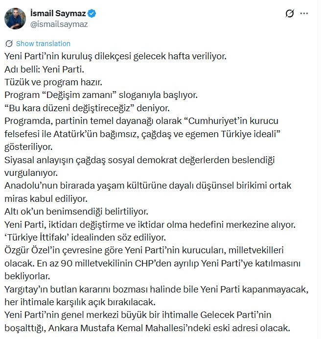 Özgür Özel’in “Yeni Parti” planı ortaya çıktı: Yargıtay kararı değişse bile kapanmayacak - Resim : 1