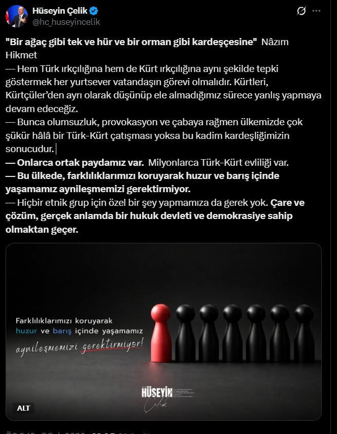 AKP'li H&uuml;seyin &Ccedil;elik'ten 'Ter&ouml;rs&uuml;z T&uuml;rkiye' eleştirisi: &Ccedil;are ve &ccedil;&ouml;z&uuml;m hukuk devleti olmaktan ge&ccedil;er - Resim : 1