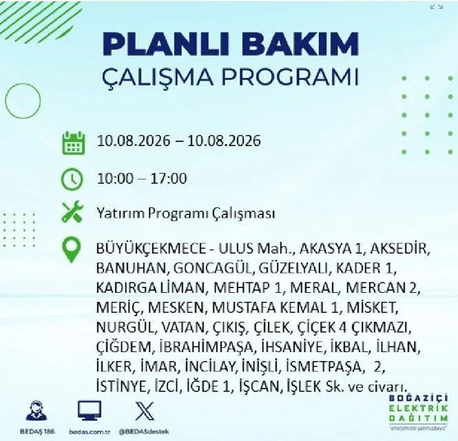 İstanbul'da elektrik kesintisi: 22 ilçenin tam listesi açıklandı - Resim: 4