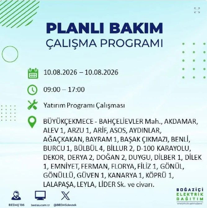 İstanbul'da elektrik kesintisi: 22 ilçenin tam listesi açıklandı - Resim: 14