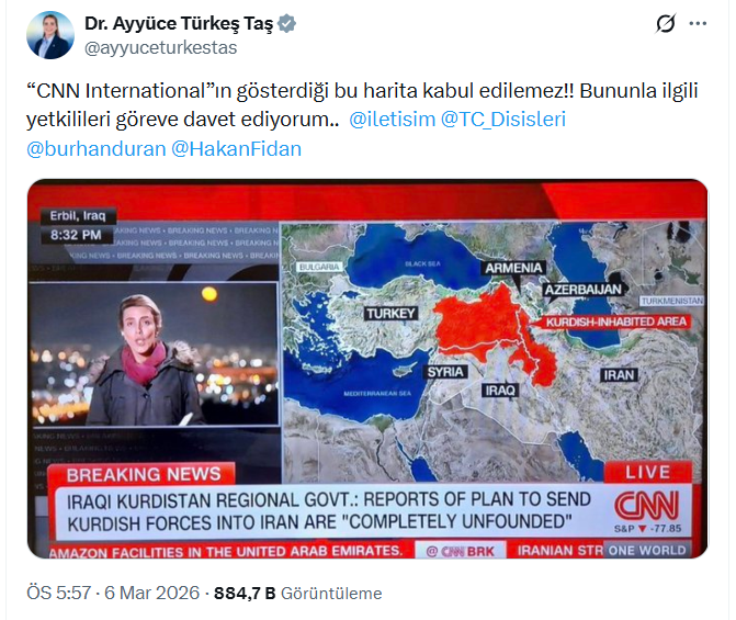 CNN'den skandal 'Kürdistan' haritası; Türkiye'yi de böldüler - Resim : 1