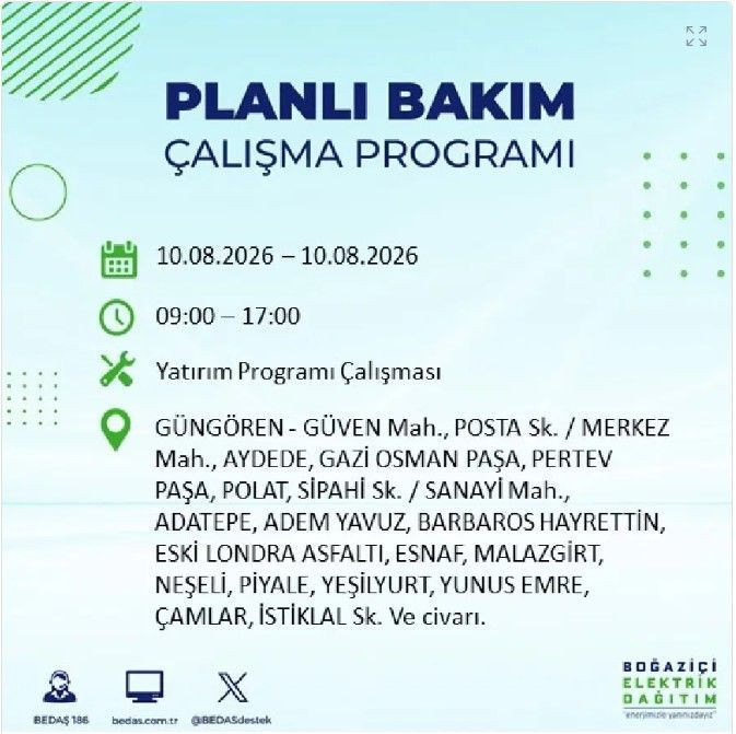 İstanbul'da elektrik kesintisi: 22 ilçenin tam listesi açıklandı - Resim: 20