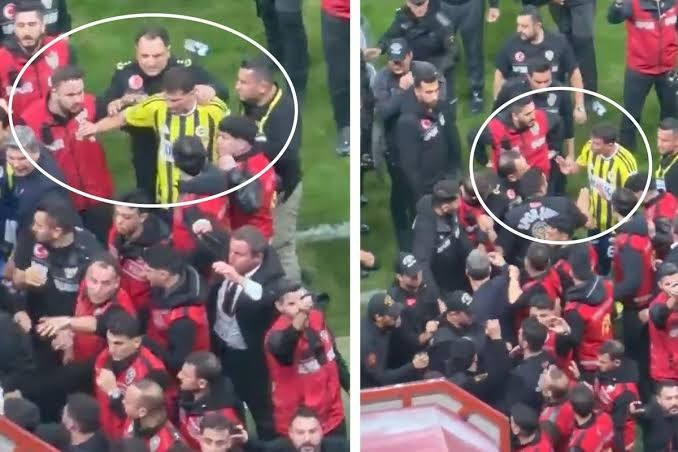 Derbi sonrası saha karıştı: Fenerbahçeli Mert Hakan Yandaş polis memurunu itti - Resim : 3