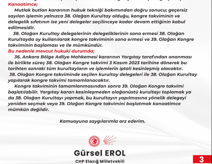 Gürsel Erol 'Kurultay yapılamaz' dedi, gözler 26 Temmuz'a çevrildi: CHP seçimlere katılamayacak mı? - Resim : 1