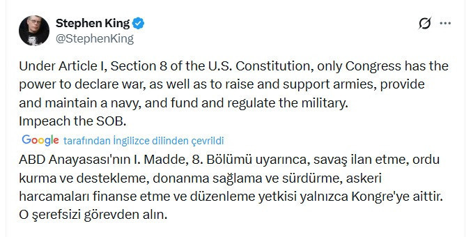 Dünyaca ünlü yazardan Trump'a sert sözler: "O şerefsizi görevden alın" - Resim : 1
