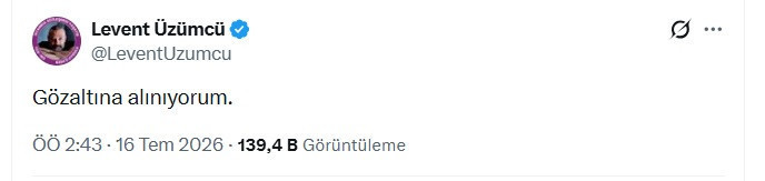 Tiyatro sanatçısı Levent Üzümcü gözaltına alındı - Resim : 1