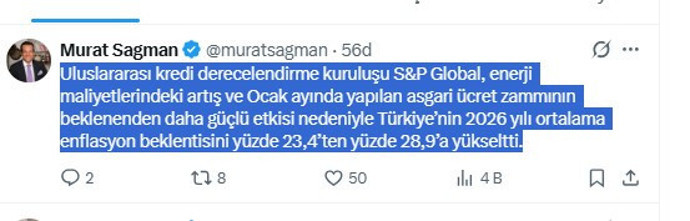 Kredi kuruluşundan Türkiye'ye kötü haber: Murat Sağman duyurdu - Resim : 1