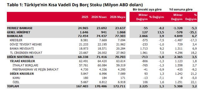 Kısa vadeli dış borç yüzde 1,3 arttı - Resim : 2