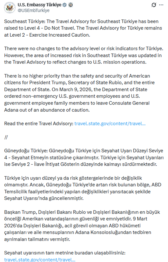 ABD, Adana’daki başkonsolosluğu kapattı: Personele “derhal binayı boşaltın” dedi - Resim : 1