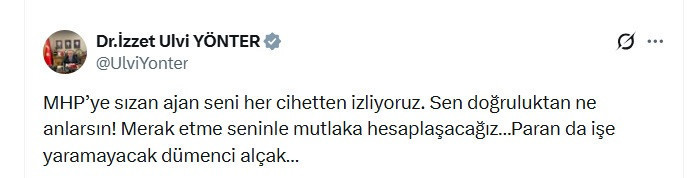 Kim bu MHP ye sızan ajan! MHP'nin üst düzey isminden olay yaratacak paylaşım - Resim : 1