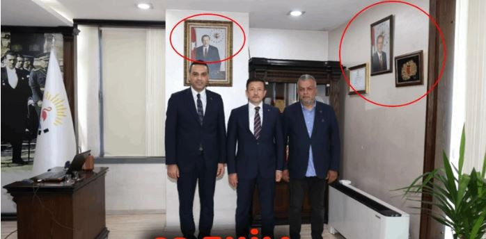 AK Parti’ye geçen Onur Emrah Yıldız Atatürk portresini kaldırdı, Erdoğan'ın fotoğraflarını astı - Resim : 3