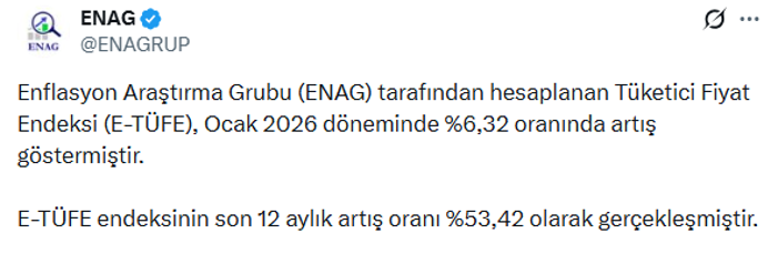 ENAG 2026 ocak ayı enflasyonunu açıkladı - Resim : 1