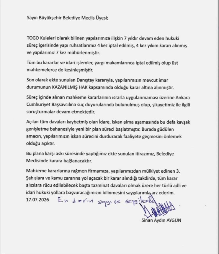 ABB suç duyurusunda bulundu: TOGO kuleleri rantında meclis üyelerine tazminat tehdidi - Resim : 2