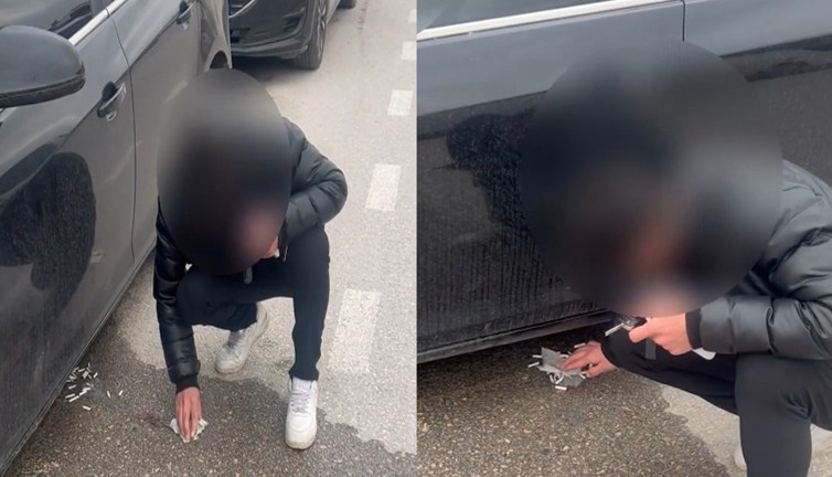 Yere attığı izmaritleri tek tek topladı: Zabıtada affetmedi