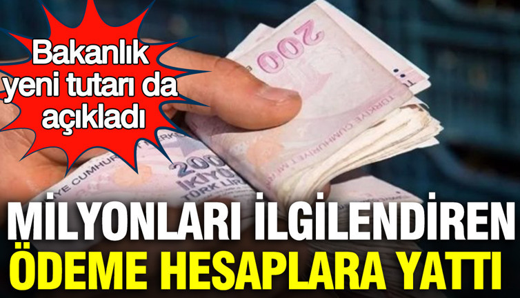 Milyonları ilgilendiren ödeme hesaplara yattı: Bakanlık yeni tutarı da açıkladı
