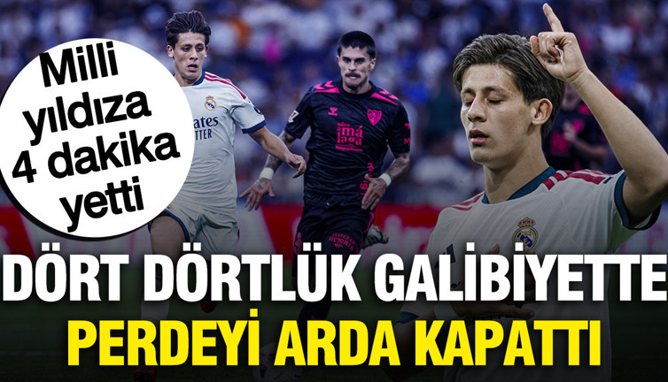 Real Madrid'den dört dörtlük galibiyet: Arda Güler'de gol için 4 dakika yetti