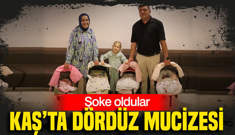 Kaş’ta dördüz mucizesi: Çörüt çifti şoke oldu: İşte bebeklerin isimleri