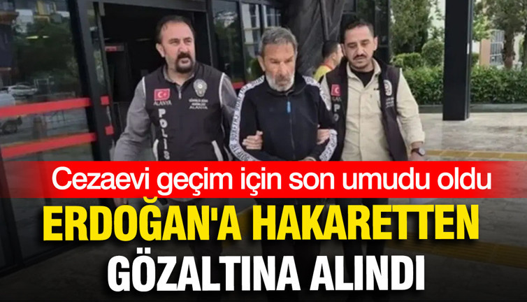 Cezaevi geçim için son umudu oldu: Erdoğan'a hakaretten gözaltına alındı
