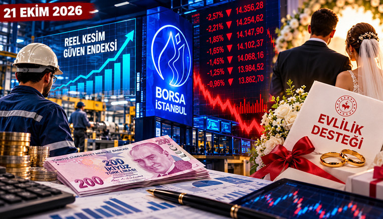 Reel kesim güven endeksi, Borsa, evlilik desteği: Ekonomi gündeminde bugün ne oldu? (21 Ekim 2026)