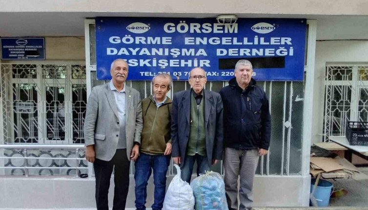 Köy Kültür Evi’nden görme engelliler için kapak bağışı