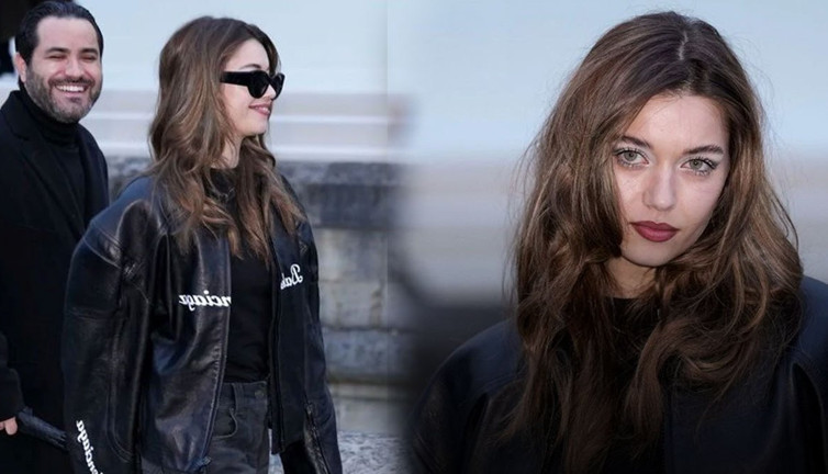Paris Moda Haftası'nda Afra Saraçoğlu rüzgarı! Görünümüyle göz kamaştırdı