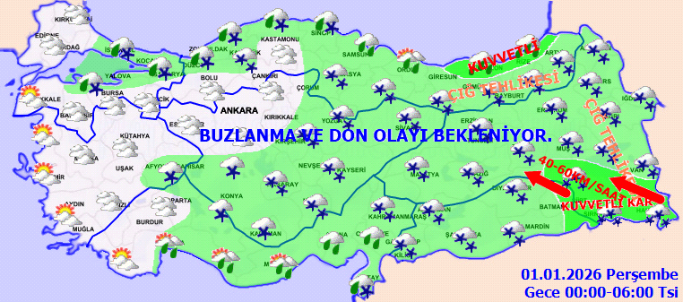 T&uuml;rkiye&rsquo;nin yarıdan fazlasına sarı kodlu uyarı: Yılın son g&uuml;n&uuml; her yer donacak - Resim : 4