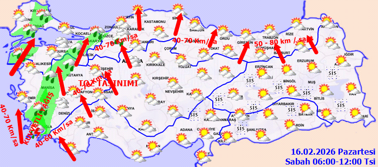 Meteoroloji açıkladı: Kuvvetli rüzgar, toz taşınımı ve çığ tehlikesine dikkat - Resim : 2