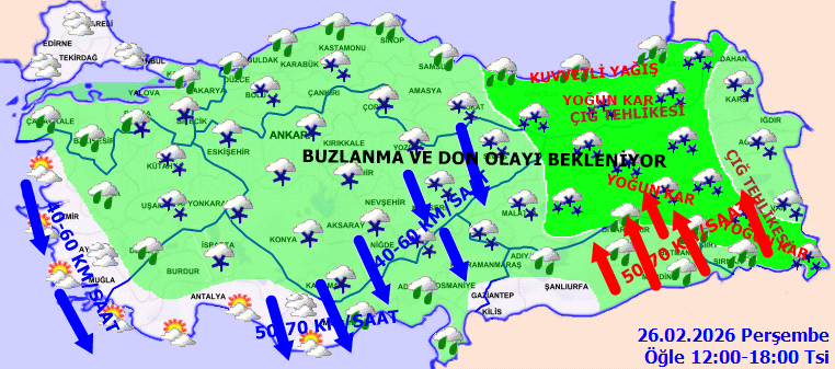 Meteoroloji'den çok kuvvetli sağanak ve kar uyarısı: Saat saat hava tahmini... - Resim : 2