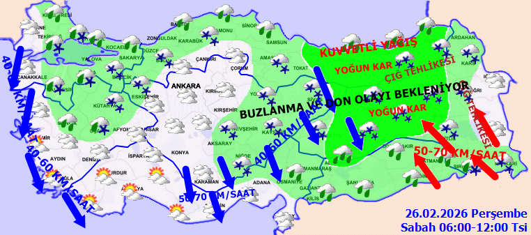 Meteoroloji'den çok kuvvetli sağanak ve kar uyarısı: Saat saat hava tahmini... - Resim : 1