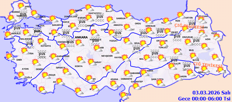 Meteoroloji a&ccedil;ıkladı: T&uuml;rkiye bug&uuml;n g&uuml;neş a&ccedil;acak, havalar ısınıyor (2 Mart 2026 Pazartesi) - Resim : 1