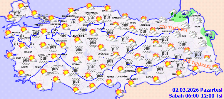 Meteoroloji a&ccedil;ıkladı: T&uuml;rkiye bug&uuml;n g&uuml;neş a&ccedil;acak, havalar ısınıyor (2 Mart 2026 Pazartesi) - Resim : 2