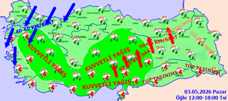 Meteoroloji saat vererek uyardı: Çok şiddetli sağanak ve kar geliyor - Resim: 2