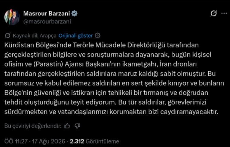 İran, Barzani'nin evine saldırdı - Resim : 2