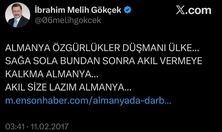 Zamanında 'FETÖ'cülerin mekanı' demişti: Gökçek'in Almanya sevdası nereden geliyor? - Resim : 4