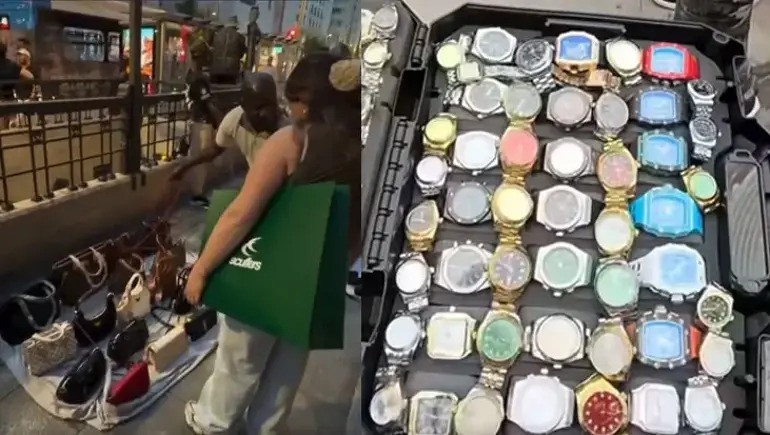 Fransa'da yağmalanan lüks ürünler sokaklarda satılmaya başladı - Resim : 1