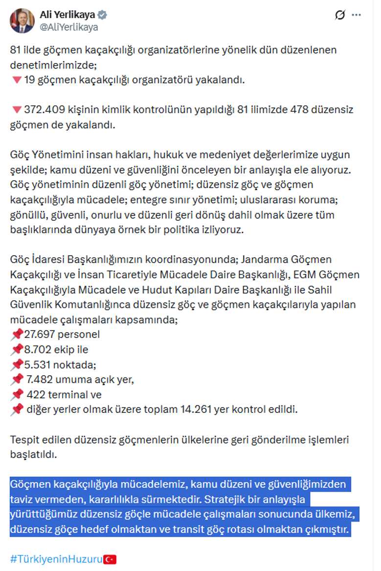 81 ilde kaçak göçmen denetimi: Çok sayıda göçmen kaçakçısı yakalandı - Resim : 1